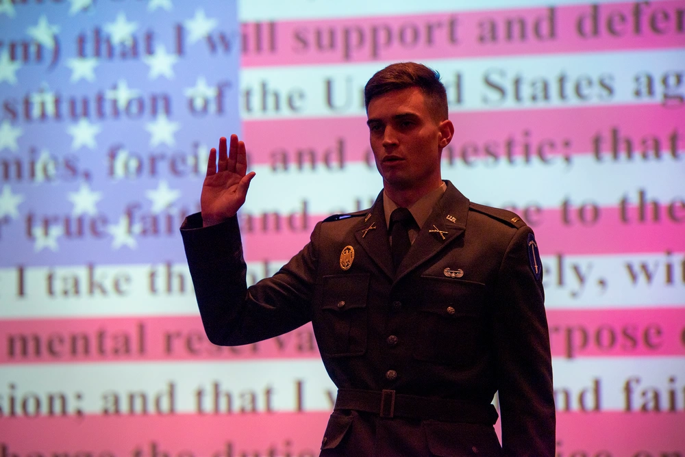 Military personnel taking